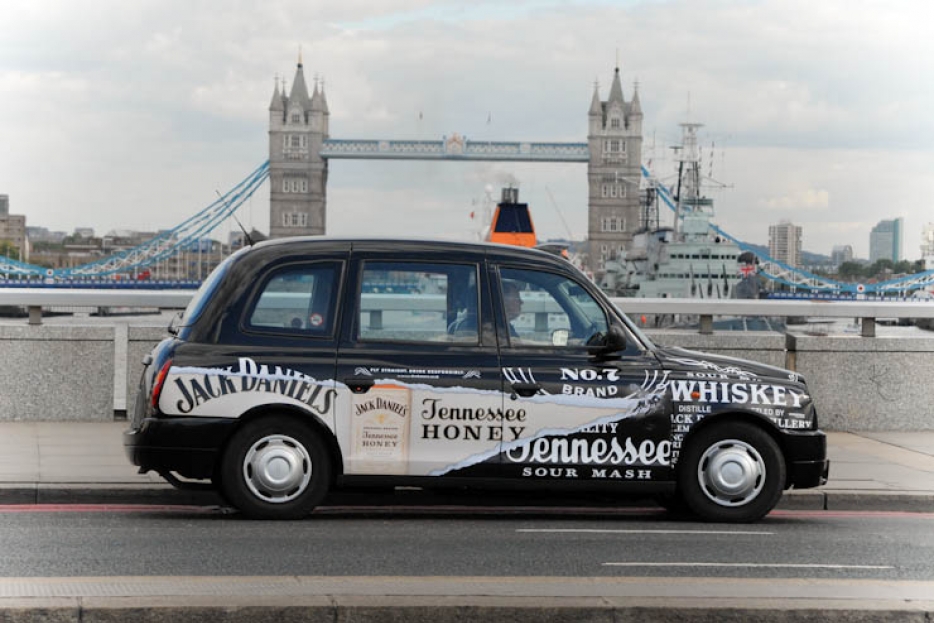 2012 Ubiquitous taxi advertising campaign for Jack Daniels  - Tennessee Honey