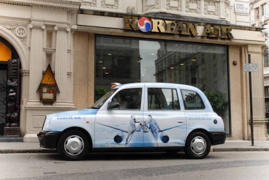 2011 Ubiquitous taxi advertising campaign for Korean Air - Experience service on a whole new scale