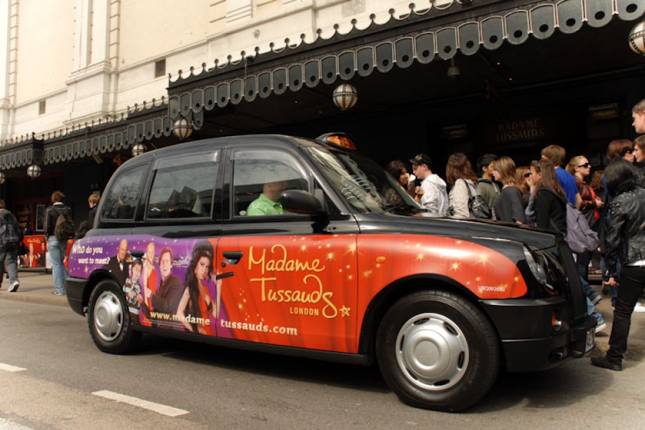 2010 Ubiquitous taxi advertising campaign for Madame Tussauds - Who Do You Want To Meet?