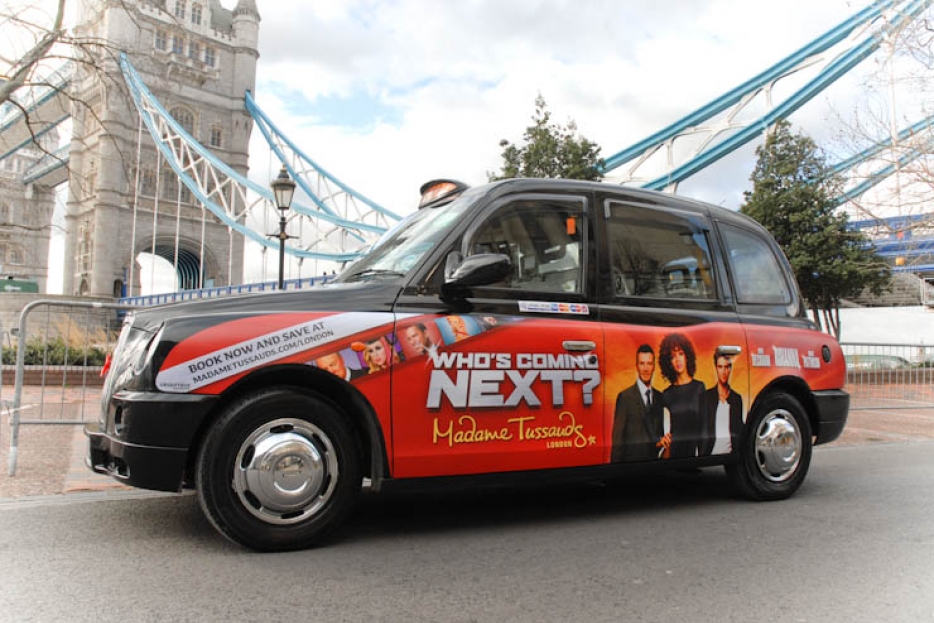 2012 Ubiquitous taxi advertising campaign for Madame Tussauds - Who&#039;s Coming Next?