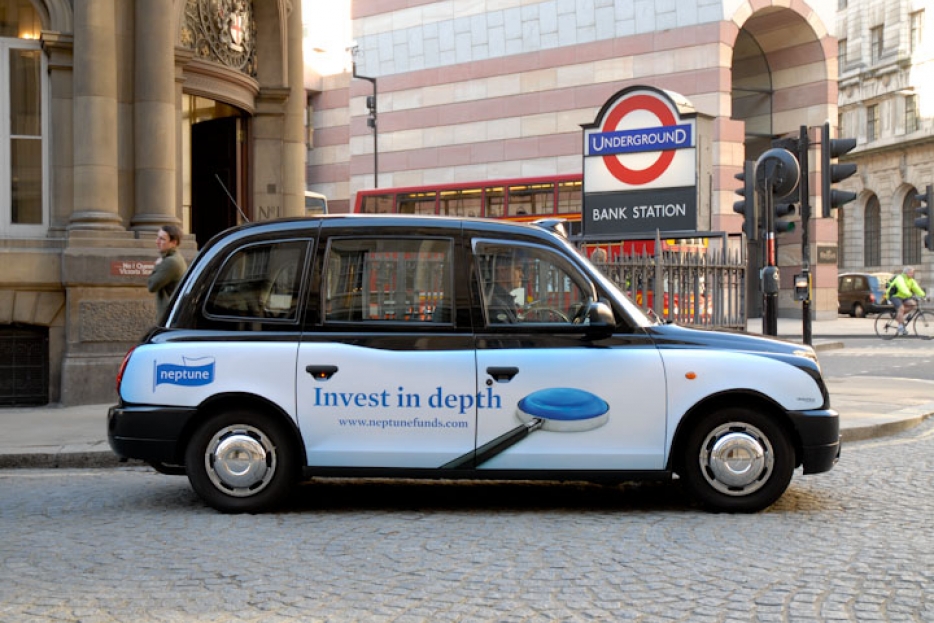 2010 Ubiquitous taxi advertising campaign for Neptune - Invest In Depth