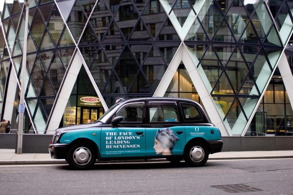 2011 Ubiquitous taxi advertising campaign for Office Concierge - The Face of London&#039;s Leading Businesses
