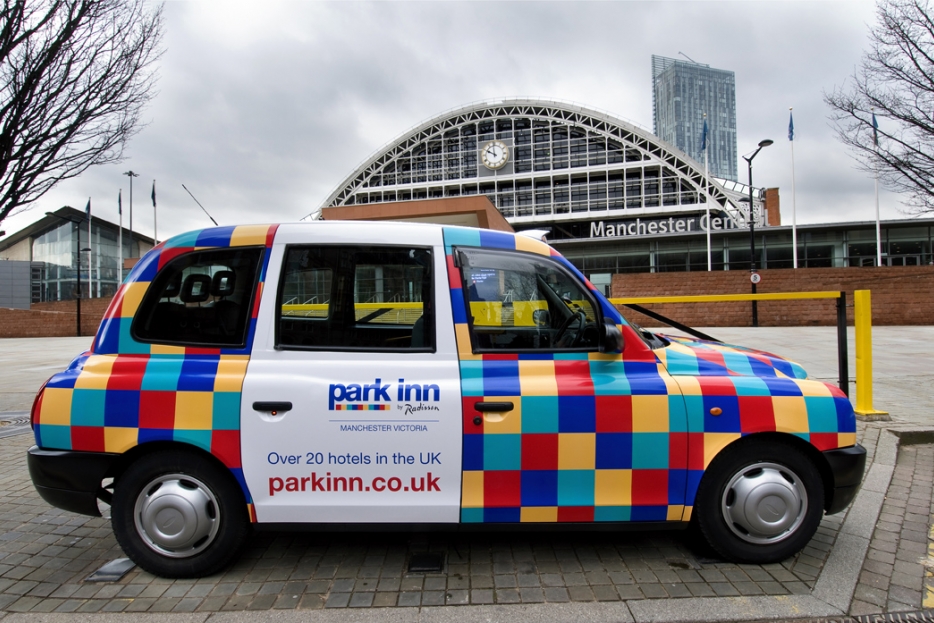 2012 Ubiquitous taxi advertising campaign for Park Inn - Over 20 Hotels in the UK