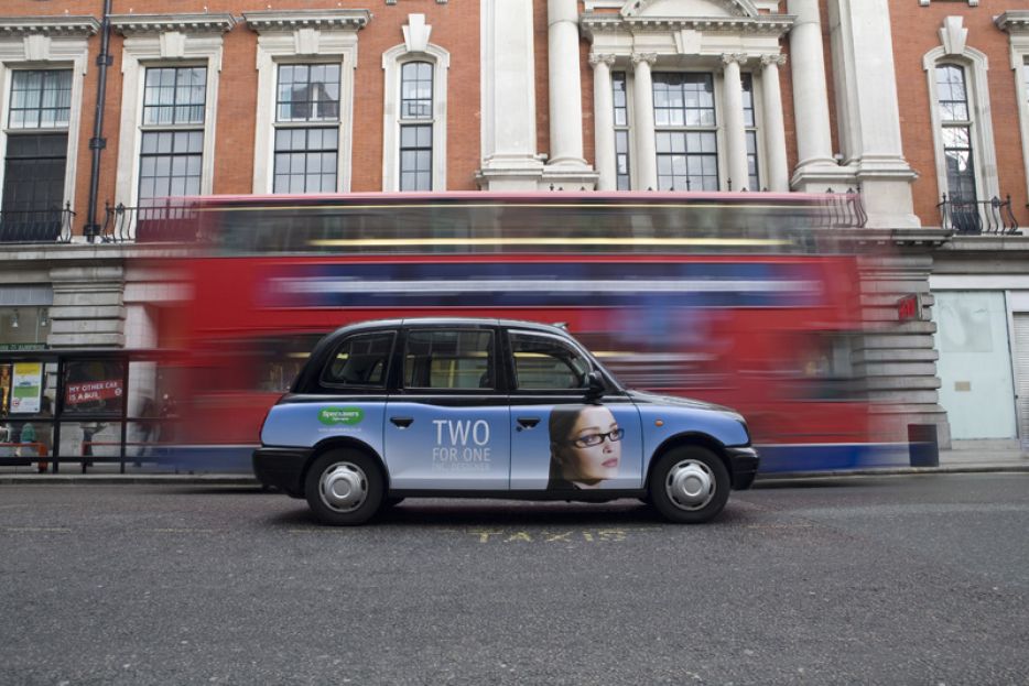 2006 Ubiquitous taxi advertising campaign for Specsavers - 2 for 1