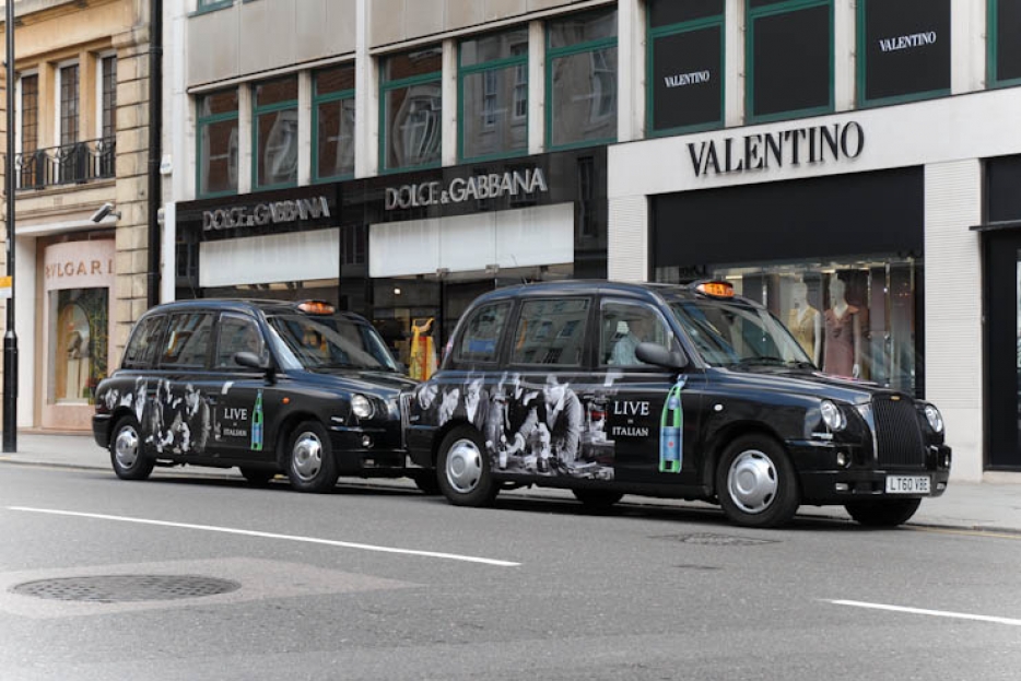 2011 Ubiquitous taxi advertising campaign for San Pellegrino  - Live In Italian