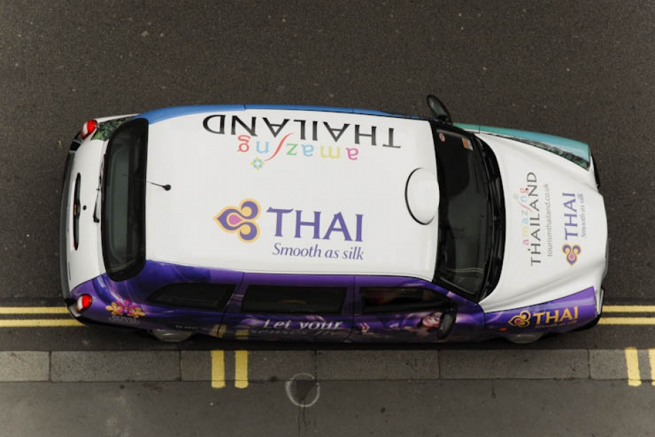 2010 Ubiquitous taxi advertising campaign for Thai Airlines - Smooth As Silk &amp; Amazing Thailand