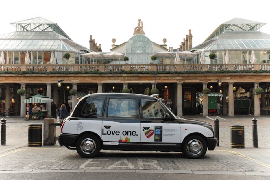 2010 Ubiquitous taxi advertising campaign for 3 - Love One