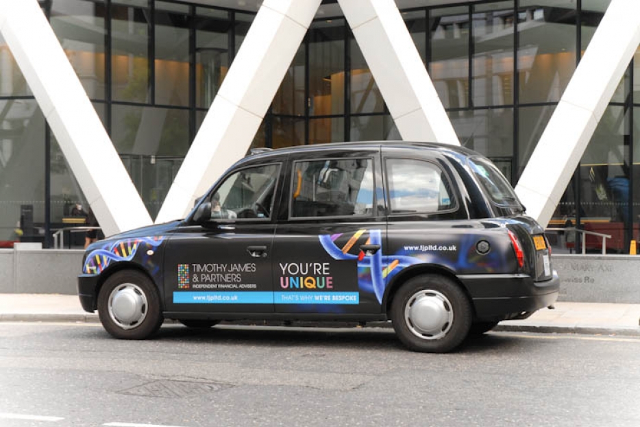 2012 Ubiquitous taxi advertising campaign for Timothy James &amp; Partners - You&#039;re Unique