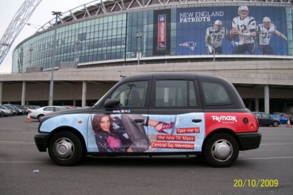 2008 Ubiquitous taxi advertising campaign for TK Maxxx - Wembley Store