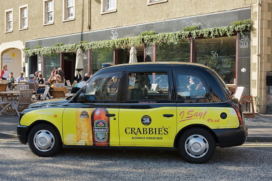 2011 Ubiquitous taxi advertising campaign for John Crabbies - Crabbies Alcoholic Ginger Beer