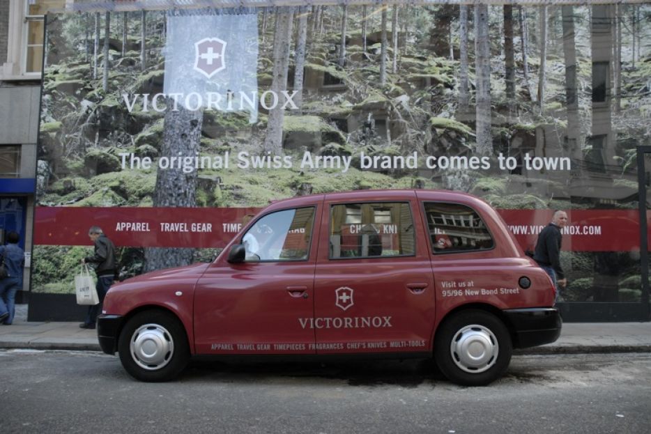 2008 Ubiquitous taxi advertising campaign for Victorinox - Bond Street Store Opening