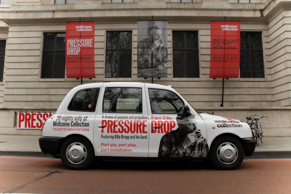 2010 Ubiquitous taxi advertising campaign for Wellcome Collection - Pressure Drop
