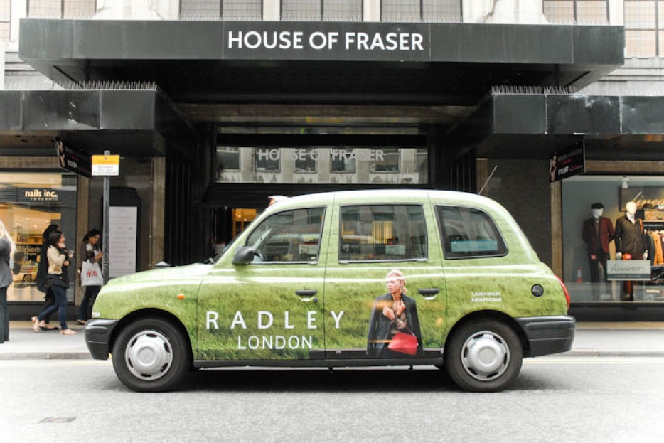 2012 Ubiquitous taxi advertising campaign for Radley - Radley London